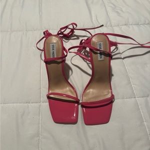 Pink Steve Madden lace up heels